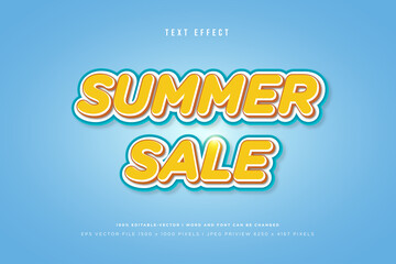 Summer sale 3d text effect template