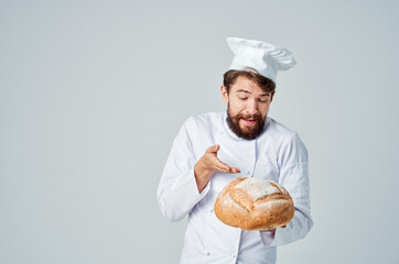 male cook restaurant provision of services isolated background