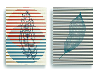 Modern poster with minimalist design elements in Boho style  . Wall art , home deco . Contemporary art .Vector abstract shape.