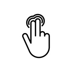 Two finger tap, fingers touch thin line icon. Vector illustration.