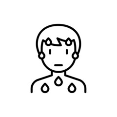 Cold sweat thin line icon. Modern vector illustration of illness symptom.