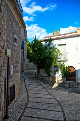 A narrow street of San Lorenzello, a medieval town of Benevento province, Italy.