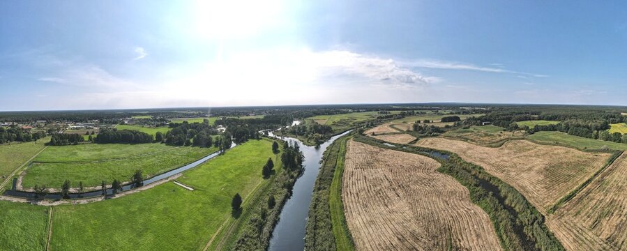 Eggesin, Panorama Zusammenfluss Uecker und Randow
