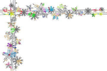 Weihnachten Hintergrund abstrakt Sterne Rahmen gelb grün grau lila pink rot blau hellblau dunkelblau isoliert auf weiß Weihnachtsmotiv