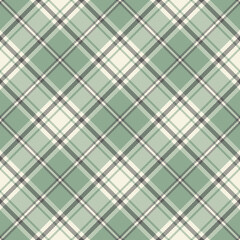 Check pattern vector for spring in sage green, grey, beige. Seamless herringbone textured soft light tartan plaid background for scarf, poncho, blanket, throw, other modern fashion textile design.