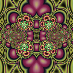 Floral abstraction, patterns, ornaments of floral compositions combining a variety of tones
