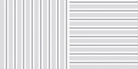 Stripe pattern with herringbone texture in neutral grey and white. Seamless simple basic minimal light stripes for shirt or other modern spring summer autumn winter fashion fabric design.