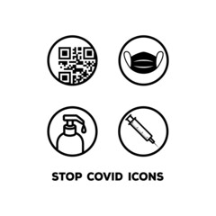covid icons pictogrammes