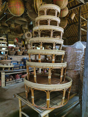 Khantoke,kind of wooden utensil in northern Thailand. Eating culture of northern Thailand for put the food it. Food container