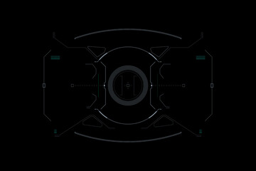 HUD Modern Scifi Design Interface Monitoring Screen System Element .Crosshair Security Check Technology Template  For Game, UI, UX, Infographic