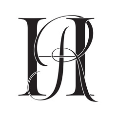 hr, rh, monogram logo. Calligraphic signature icon. Wedding Logo Monogram. modern monogram symbol. Couples logo for wedding