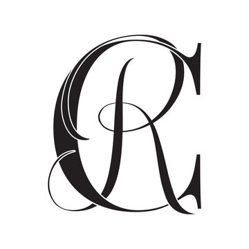 cr, rc, monogram logo. Calligraphic signature icon. Wedding Logo Monogram. modern monogram symbol. Couples logo for wedding