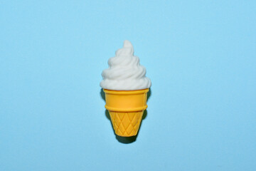 ice cream cone on blue background