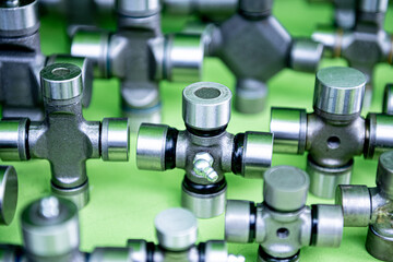 Plumbing and fittings on a green background.