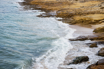The coast of the ocean in Portugal.