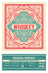 Whiskey label with old frames