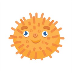 Fototapeta premium Toy ball. Children's toy. Cartoon style. Isolated on a white background. Interactive game. Rubber dog toy.