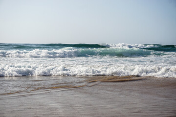 The coast of the ocean in Portugal.
