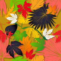 Autumn leaves bed pattern