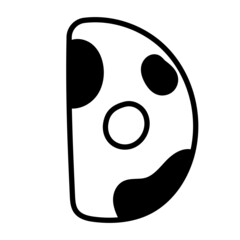 Cow Skin letter D doodle 