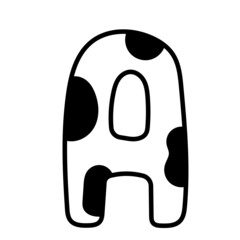 Cow Skin letter A doodle 