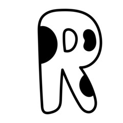 Cow Skin letter R doodle 