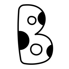 Cow Skin letter B doodle 