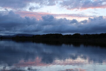 sunrise over the lake