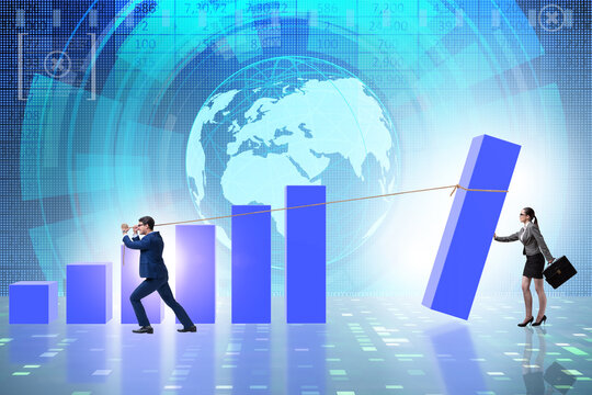 Economic growth concept with business people