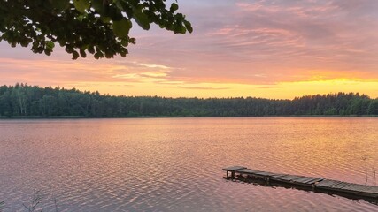 sunset on the lake