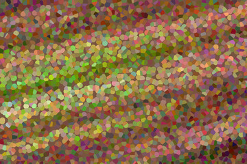 Colourful red, brown and green pointillism