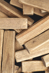 Scattered wooden blocks