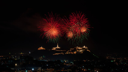 fireworks over the city