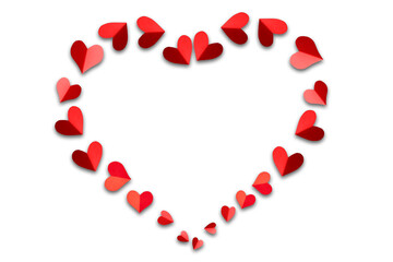 Red Hearts Stcok Image In White Background