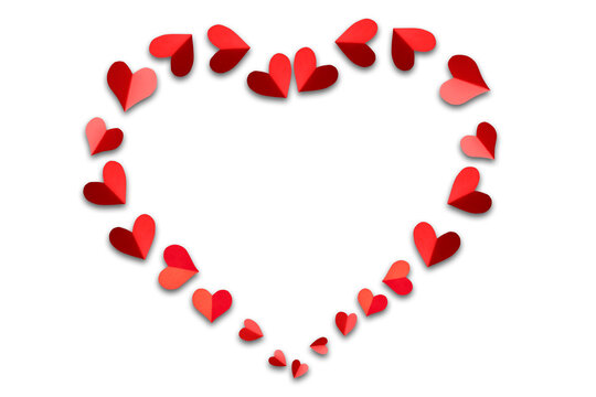 Red Hearts Stcok Image In White Background
