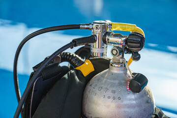 close up , scuba gear tank regulator.