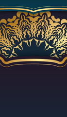 Blue gradient banner with abstract gold pattern and place under your logo or text