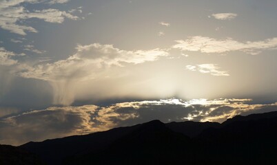 Fototapeta na wymiar Sunset in the mountains near Eilat