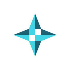 star blue stylish logo icon