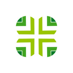 stylish medical green logo icon