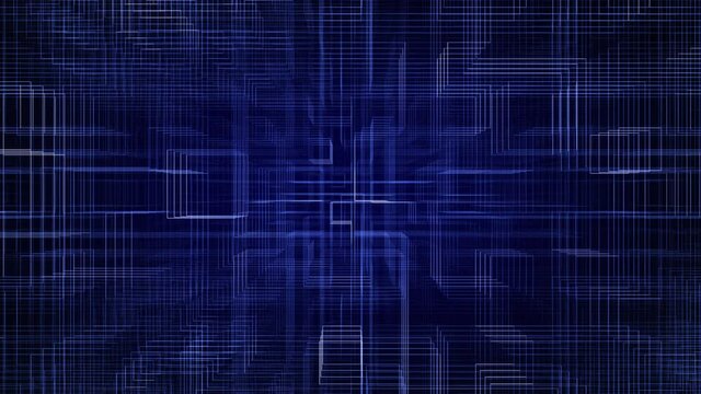 Blue 3D Circuit Board Loop Back Animation Background