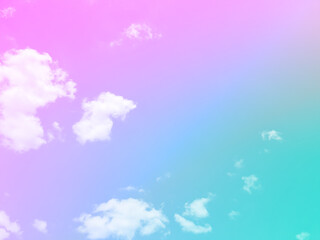 Fototapeta na wymiar beauty sweet pastel green purple colorful with fluffy clouds on sky. multi color rainbow image. abstract fantasy growing light