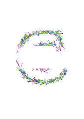 Number 6 Outline with Red Green and Blue Splashes 