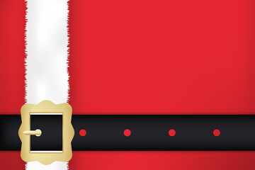 Santa claus belt and coat. Christmas card design.