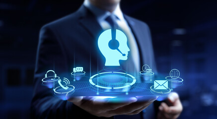 Technical support customer service call center 24-7 internet business concept.