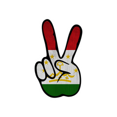 World countries. Hand sign Victory. Tajikistan