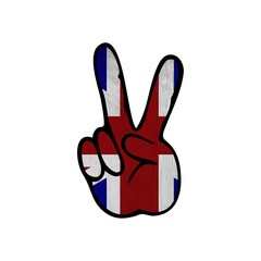 World countries. Hand sign Victory. United Kingdom