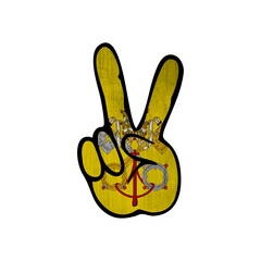 World countries. Hand sign Victory. Vatican City