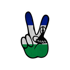 World countries. Hand sign Victory. Lesotho