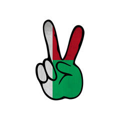 World countries. Hand sign Victory. Madagascar